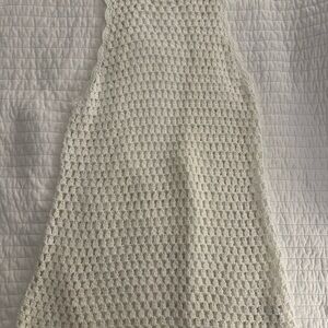 Show me your Mimi White Crochet Sleeveless coverup